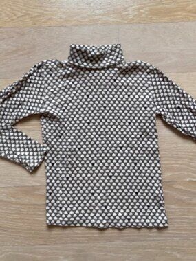 Monoprix, Kids cotton jersey turtleneck, pink with geometrical pattern, size: 10